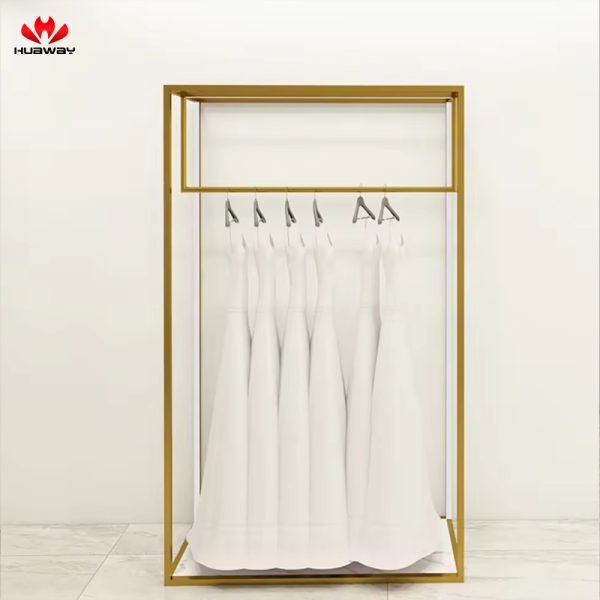 Custom Gold Clothing Display Rack