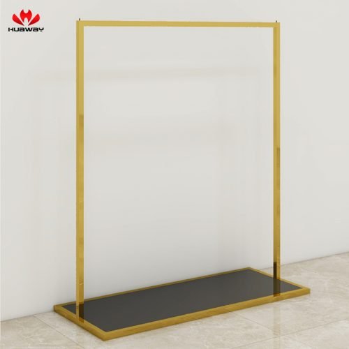 55 Custom Gold Stainless Steel Clothing Display Rack
