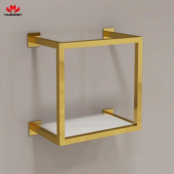 Gold Stainless Steel Wall-Mounted Display Rack