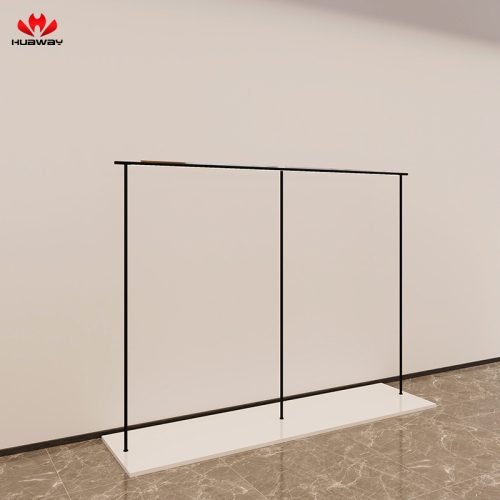 7 Wall-Mounted Gold Clothing Display Rack