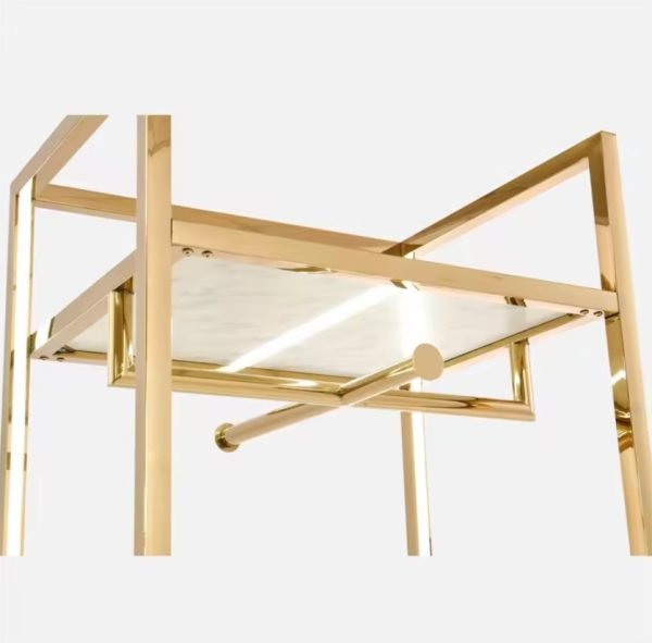 Custom Gold Clothing Display Rack