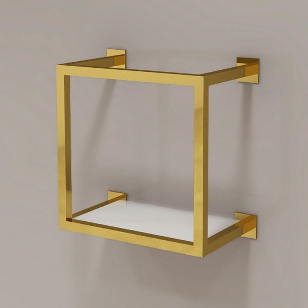 Gold Stainless Steel Wall-Mounted Display Rack