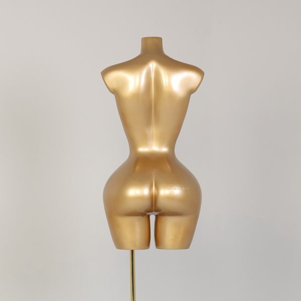 主图3 Fiberglass Curvy Female Torso Golden Mannequin