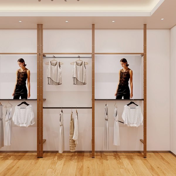 Store Design Display Rack – Garment Hanging Rack & Handbag Display Stand