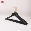 Black Wood Hanger With Golden Metal Hooks Wooden
