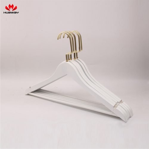 3 Luxury White Wooden Suit Hangers
