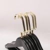 Black Wood Hanger With Golden Metal Hooks Wooden