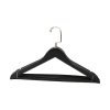Black Wood Hanger With Golden Metal Hooks Wooden
